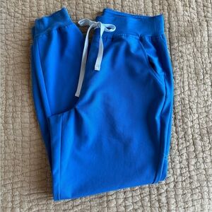 Figs Royal Blue Zamora High Waisted Jogger Scrub Pants
